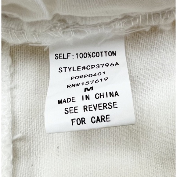 Cloud Ten Don’t Test Me High Waist Jean Shorts White Ripped Distressed Medium - Picture 5 of 7